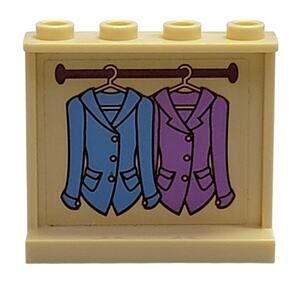 LEGO Tan Panel Hanging Jackets 1x4x3 60581pb119 41126 Heartlake Riding Club Part